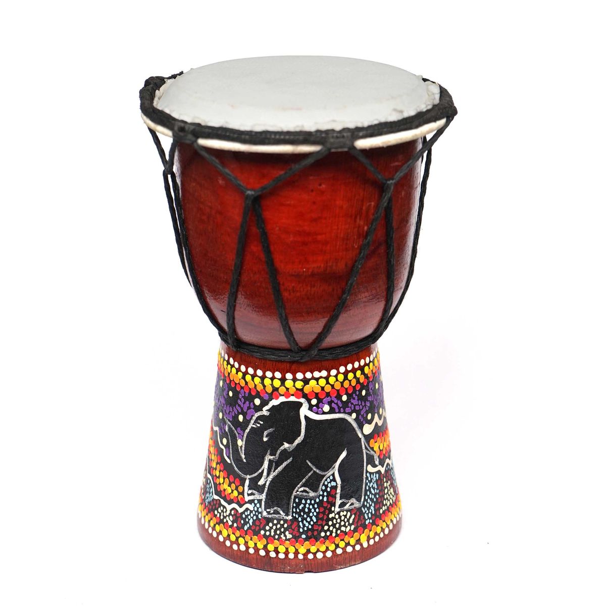 15cm Drum with Elephant Dot Painted