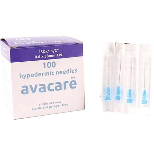 Avacare - Needle 23g x 38mm Syringe Care Blue 100's