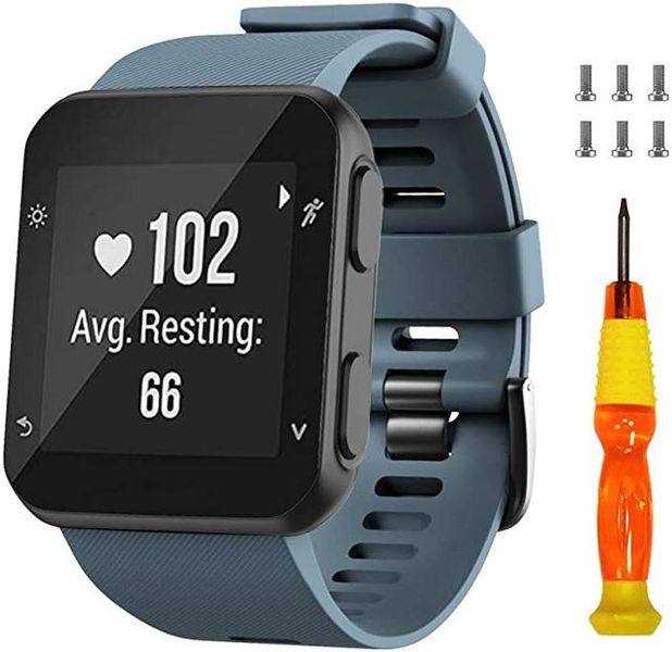 Silicone Replacement Band Compatible With Garmin Forerunner 35 - Slate
