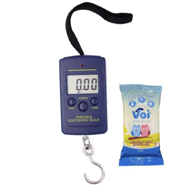 Portable Fishing Scale With Fishing Wipes