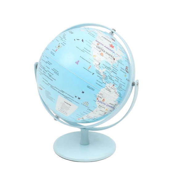 Kid's Elegant Bedroom Plastic World Globe Ornament - 20cm
