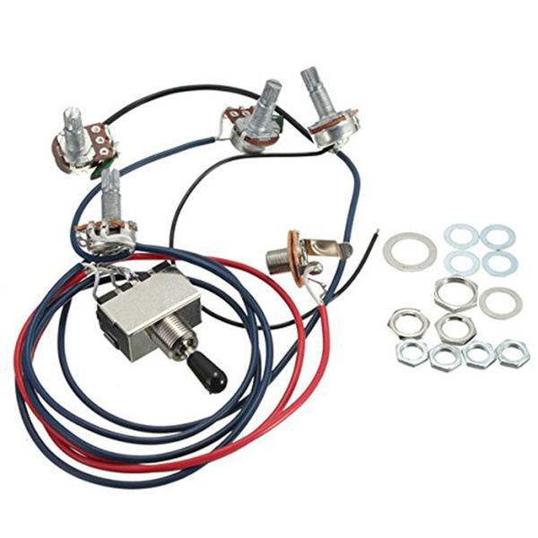 Lp Electric Guitar Pickups Wiring Harness Kit 2T2V 500K Pots 3 Way Switch W