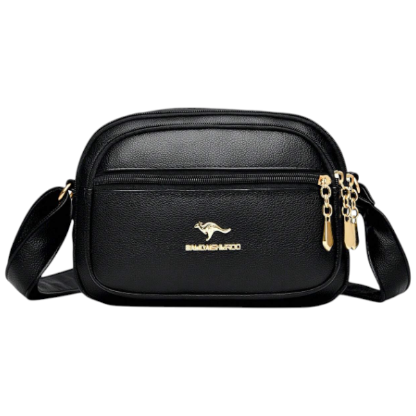 BALIDAISHUROO - Multi-Compartment PU Leather Crossbody Bag - Black