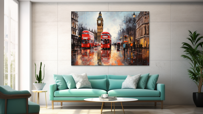 Canvas Wall Art - London on Rainy day -JT0010
