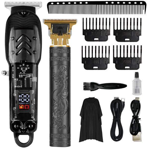 2Piece/Set Professional Hair Clipper T-Blade Trimmer Set for Men