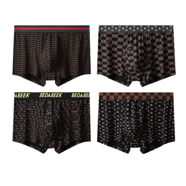 4 Packs Men's Modal Underwear Soft Breathable Plus Size