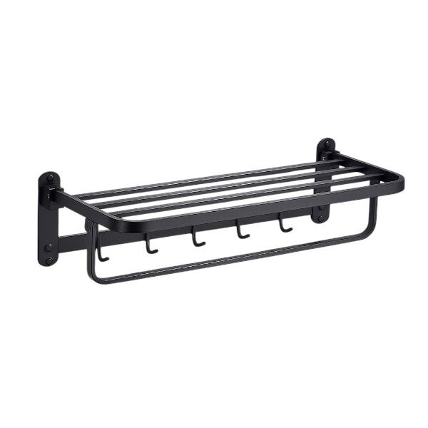 Black Stainless Steel Double Wall Mount Towel Rack