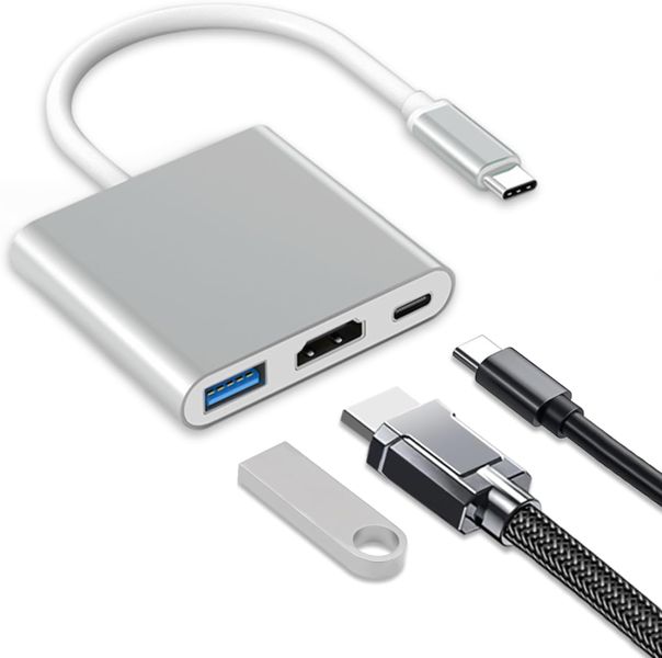 3in1 Type-C To HDMI+USB+Type-C Adapter