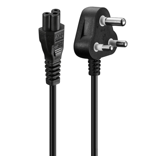 3-Pin Laptop Power Cable -SA Plug to Clover (IEC C5) Power Cord for Laptops