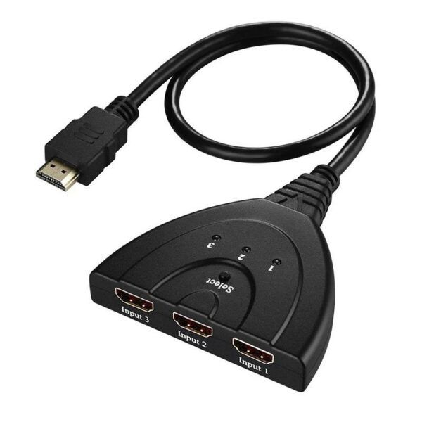3 Port HDMI Switch 3D HDMI Splitter w/ Pigtail For Blu Ray PS3 PS4
