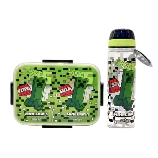 Smiggle My World Minecraft Hardcase Lunchbox and Water bottle Set
