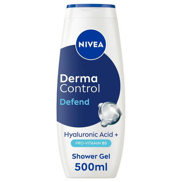 NIVEA Derma Control Shower Gel 500ml, Hyaluronic Acid &amp; Pro-Vitamin B5