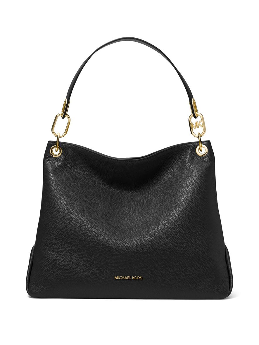 Michael Kors Trisha Large Pebbled Leather Shoulder Bag Black Buy