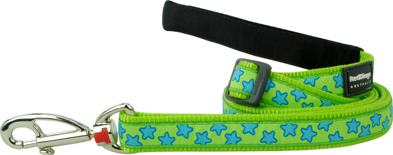 Red Dingo Design Lead - Stars Turquoise on Lime Green - Lime Green L