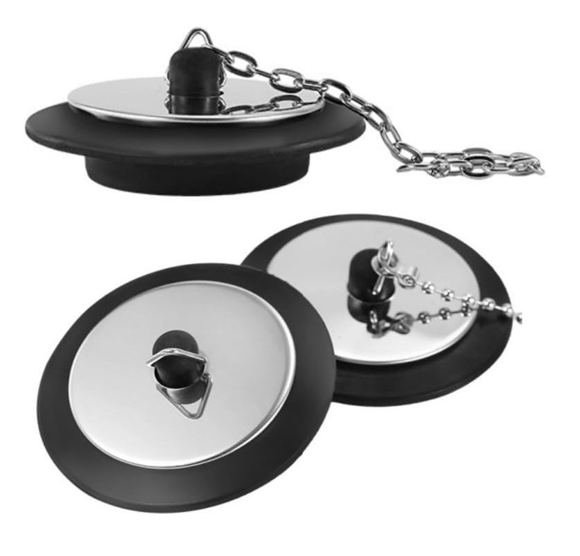3 Pieces Stainless Steel Chain Drain Stoppers Cover for Bathroom&Kitchen Sinks