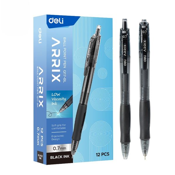 Retractable Soft Grip ballpoint Pen 0.7mm EQ17 - Pack of 12
