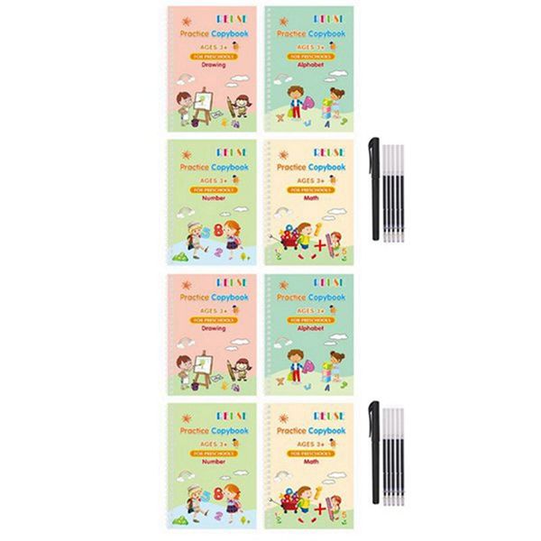 Children's Full Set of English Practice Copybook Reusable Handwriting