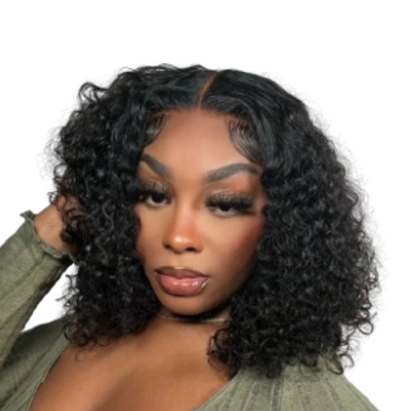 Brazilian Hair Curly Wig With Lace Closure.