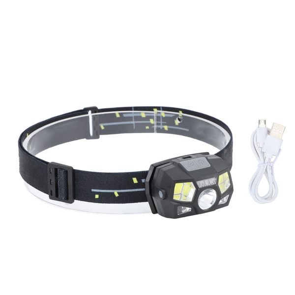 Led Head Lamp Flashlight Usb Charging Strong Light Waterproof Motion