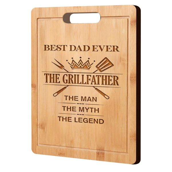 Laser Engraved Bamboo Cutting Board for Dads Birthday Gift