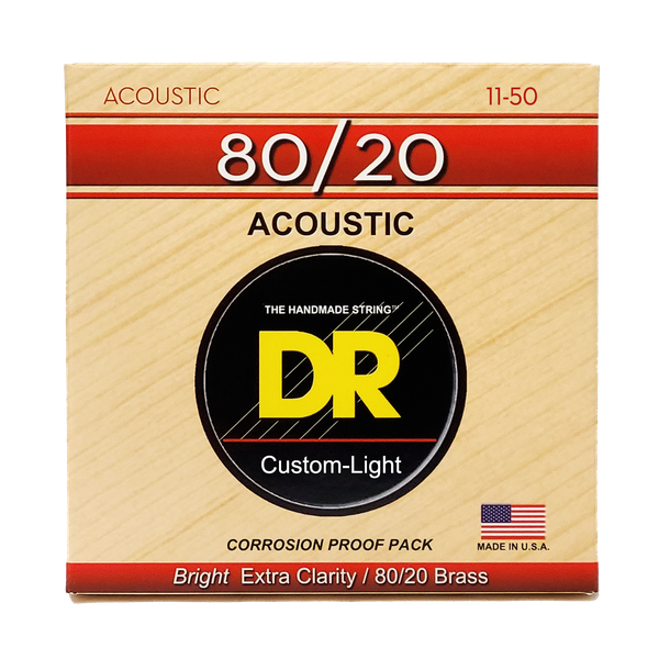 DR. Strings Hi-Beam 80/20 Acoustic 12-54 Light Guitar Strings