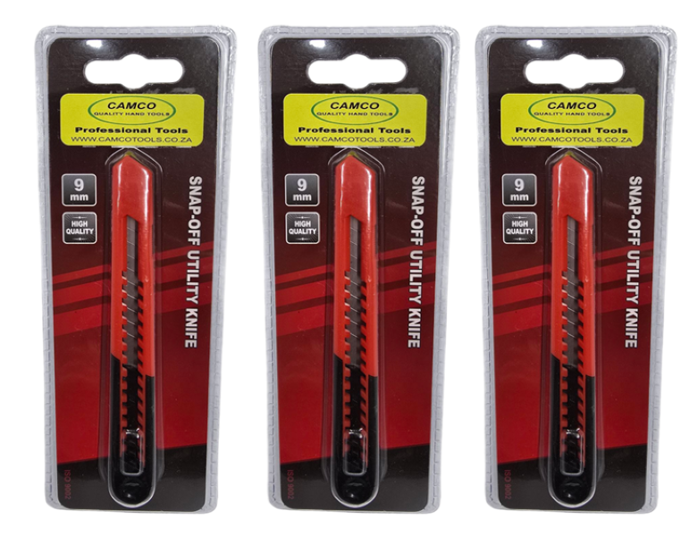 Camco (Pack of 3) Utility Knife 9mm (Snap-Off Blade)