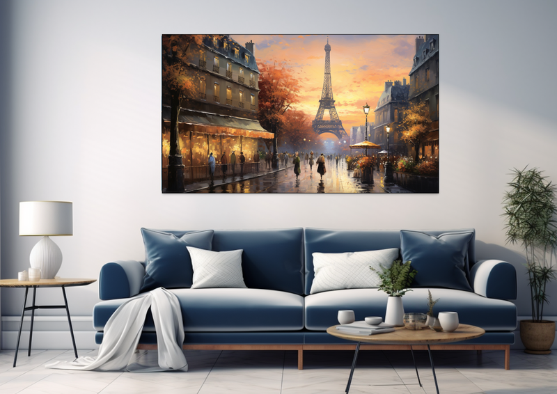 Canvas Wall Art - Sunset Over Paris - BK0345