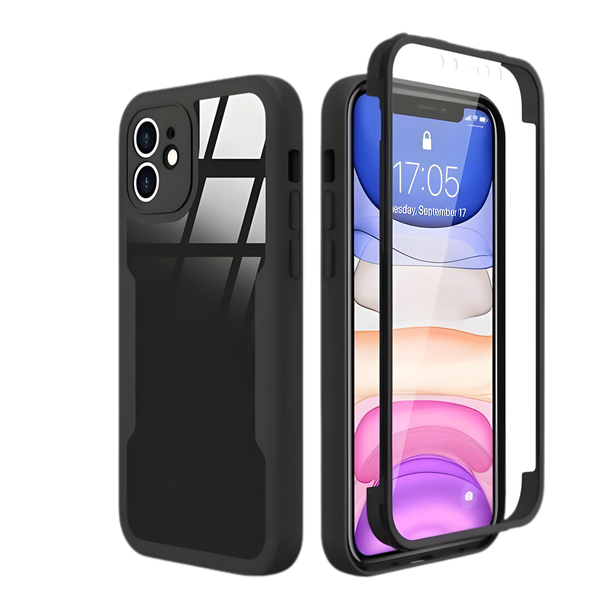 2-in-1 Transparent front/back protective phone case compatible - Iphone 11