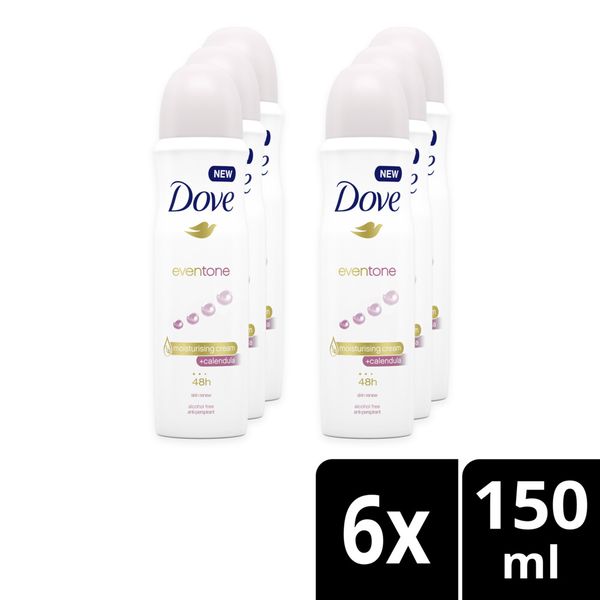 Dove Even Tone Skin Renew Antiperspirant Deodorant Body Spray 6x150ml