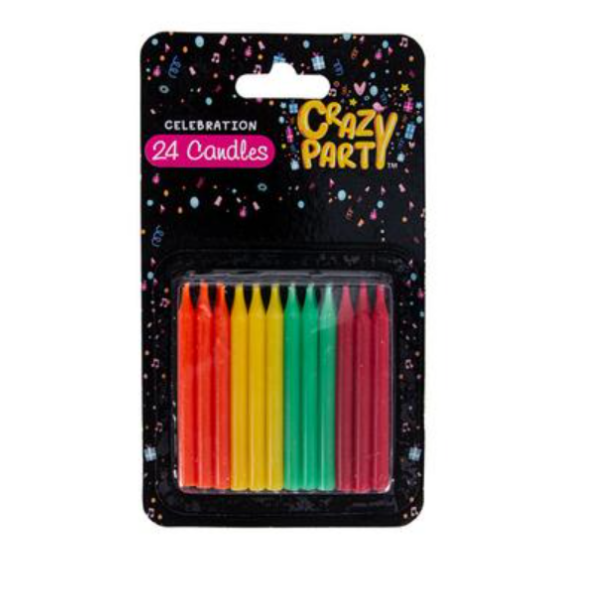 Crazy Party - 24 Pack Bright Birthday Candles
