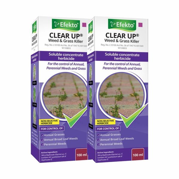 2 x Efekto Clear Up Weed and Grass Killer 100ml
