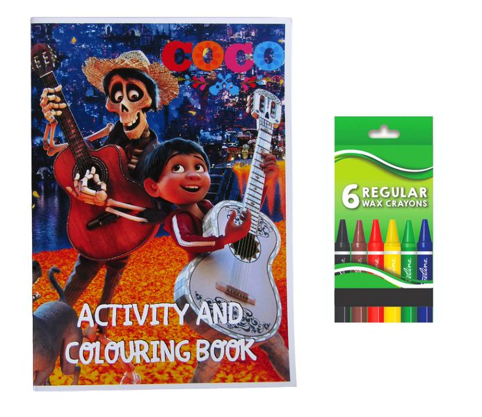 Coco Activity and Colouring Book A5 plus 6 Wax Crayons - Set of 5