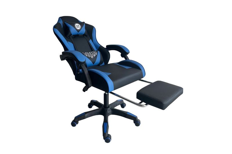 TITAN Xion BLUE edition gaming chair with lumbar support and foot rest