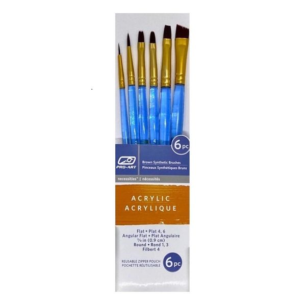 PRO-ART Acrylic Brush Set 6 Pc