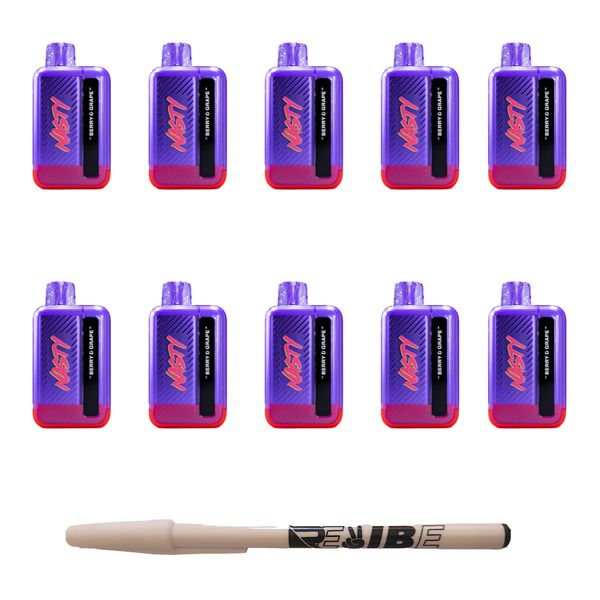 Nasty 9000 Puff Rechargeable Disposable Vape 5% Berry &amp; Grape 10 Pack