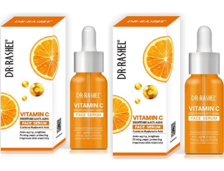 Pack of 2 Dr. Rashel Vitamin C Face Serum with Hyaluronic Acid 50ml x 2)