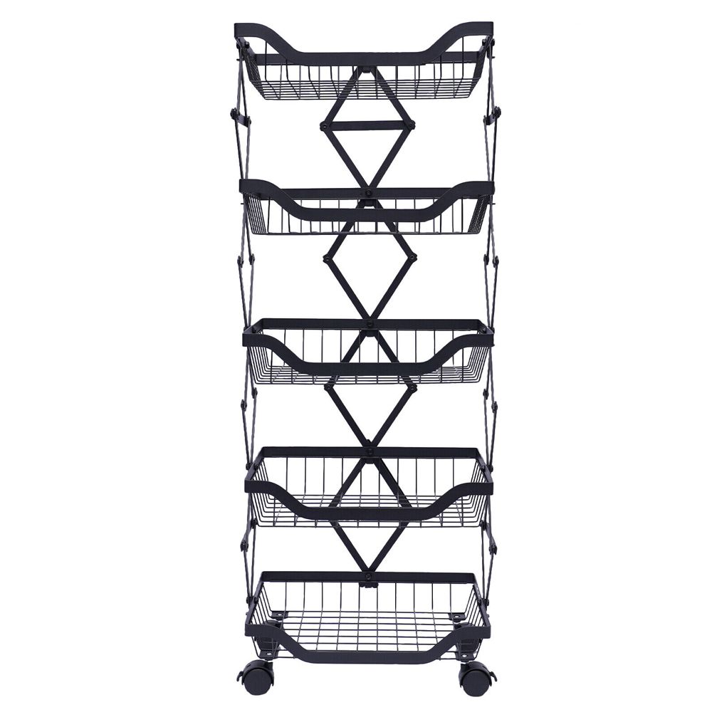 Metal Collapsible Fruit and Vegetable 5 Stand Kitchen Vegetable Stand