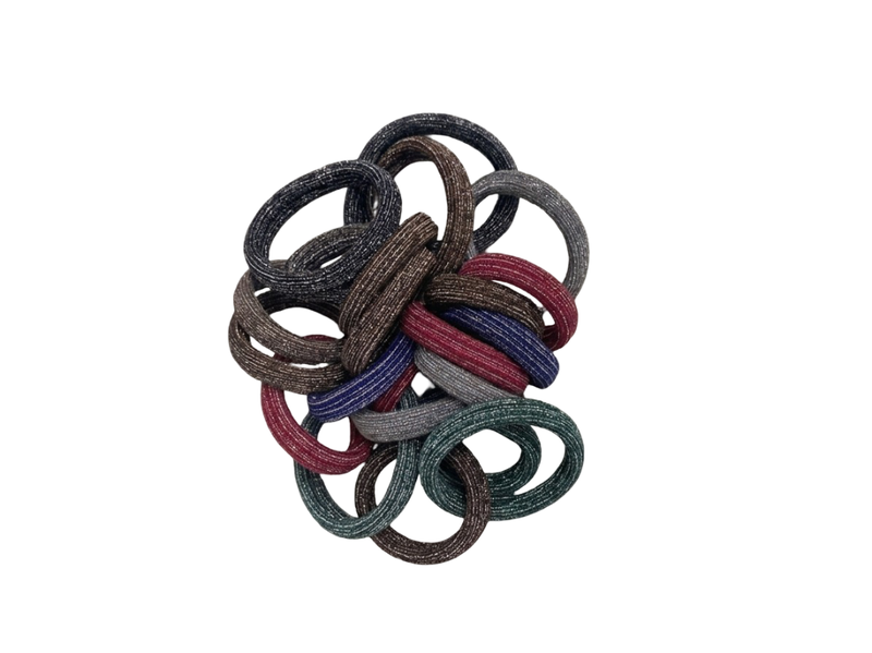 Premium Shimmer Elastic Hair Ties - Multi-Color Seamless Scrunchie Set