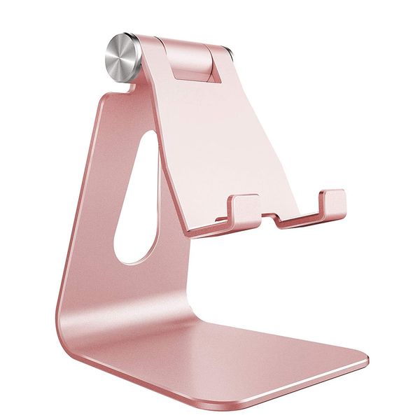 Adjustable Aluminum Stand for Mobile Phone &amp; Mini Tablet - Rose Gold