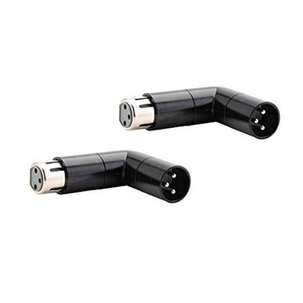 2Pc Rotatable Xlr Angle Adapter Dual Male &amp; Female L-Shaped Connector