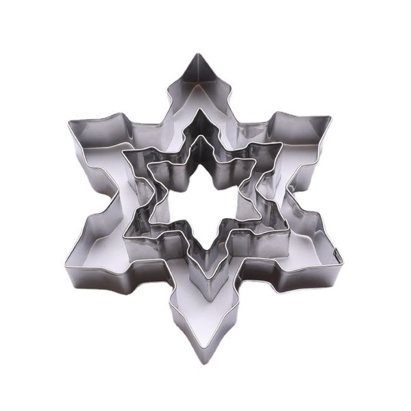 3-Piece Snowflake Cookie Cutter Set, Stainless Steel Baking Tools