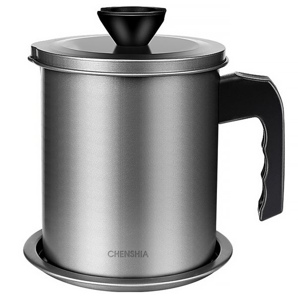 Chenshia 1.4 L Cooking Oil Bacon Grease Catcher Container with Strainer