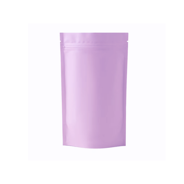 50 Piece Stand Up Resealable Pouch Bags 130mm x 200mm- Lilac Colour