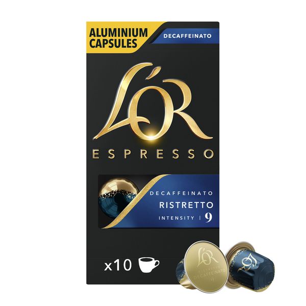 L'OR Ristretto Decaf Intensity 9 - Nespresso Compatible Coffee Capsules - Pack of 10 capsules