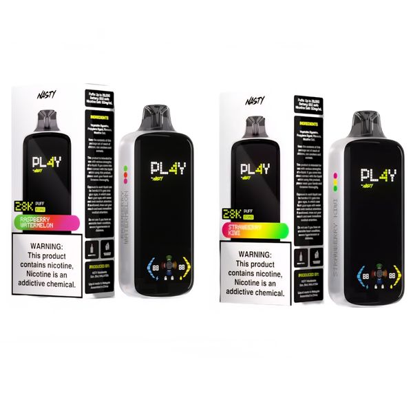 Nasty Play 28000 Puffs - Strawberry Kiwi &amp; Raspberry Watermelon (Pack of 2)