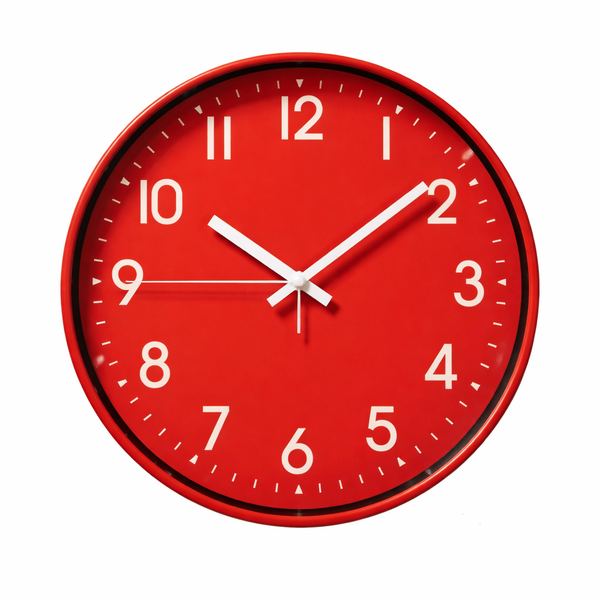 JJ Scarlet Modern Wall Clock Battery Operated