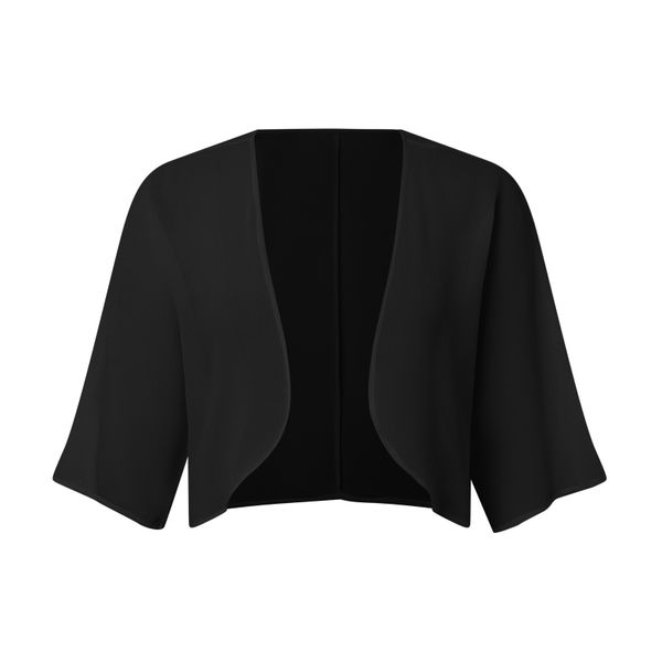 Women Bolero Shrug Chiffon Open Front 3/4 Sleeve Cropped Cardigan