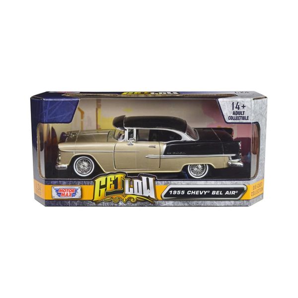 Motormax Get Low Series - 1955 Chevy Bel Air Beige / Black Scale 1:24