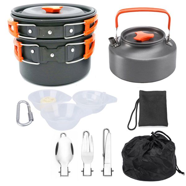 Aluminum Camping Cookware 10PCs Set