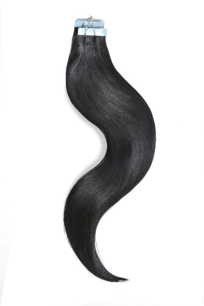 Tape In Hair Extensions 100 Human Hair 1 Black 20 Tapes Shop